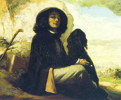 Gustave Courbet - 1842 - Self Portrait with a Black Dog