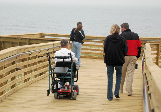 Two of the dune crossovers are fully accessible - from the Chesapeake Bay Center and Campground H