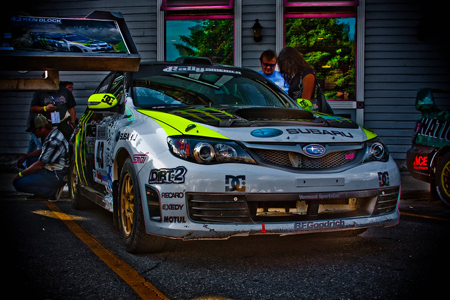 Ken Block 43 hdr of ken's car at the meet after the rally