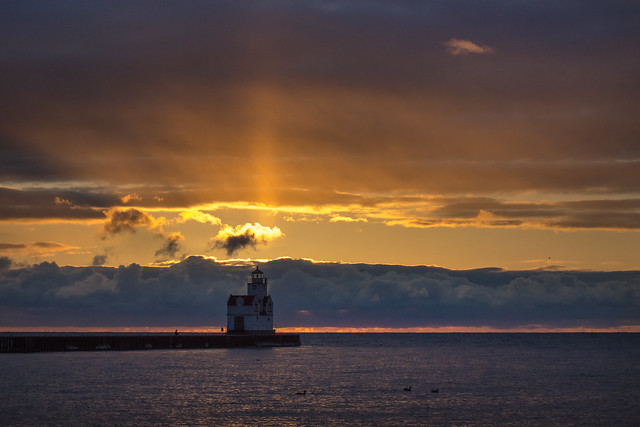 Lighthouse, Sunrise, Lake Michigan, Kewaunee, WI