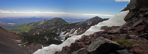 Lockett Meadow Basin seen from Peaks saddle by Coconino National Forest