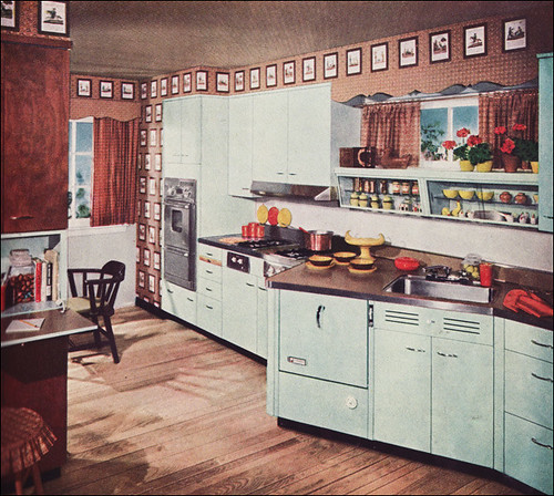 1955 St. Charles Steel Kitchen - Aqua