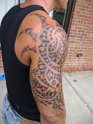 tribal sleeve tattoo 2 Justin at Kats Like Us Tattoos
