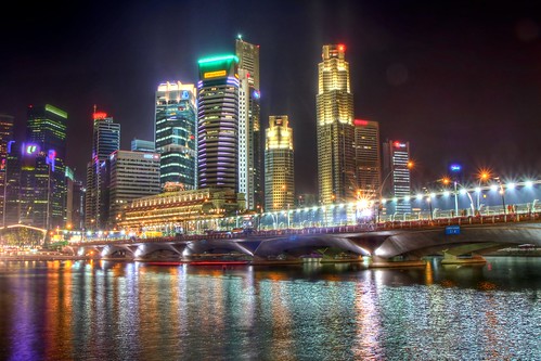 Lights over the Singapore River HDR