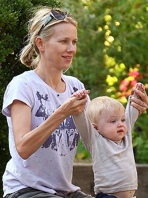 Naomi Watts with 9-Month-Old Son Samuel Kai Schreiber in a Soho Garden