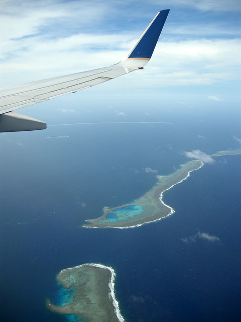 Flying over Chuuk, Micronesia