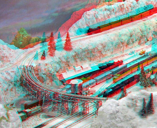 Model Railroad Anaglyph 3D Rocky Mountain Toy Train Show