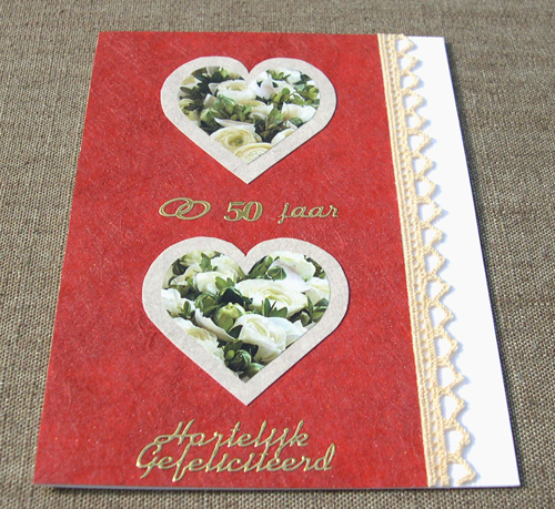 Handmade card congratulations for 50th wedding anniversary