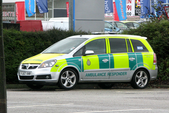 A Vauxhall Zafira ambulance responder