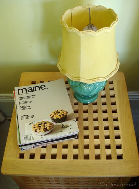 old lamp with snooty magazines
