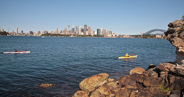 Kayaking on the harbour.