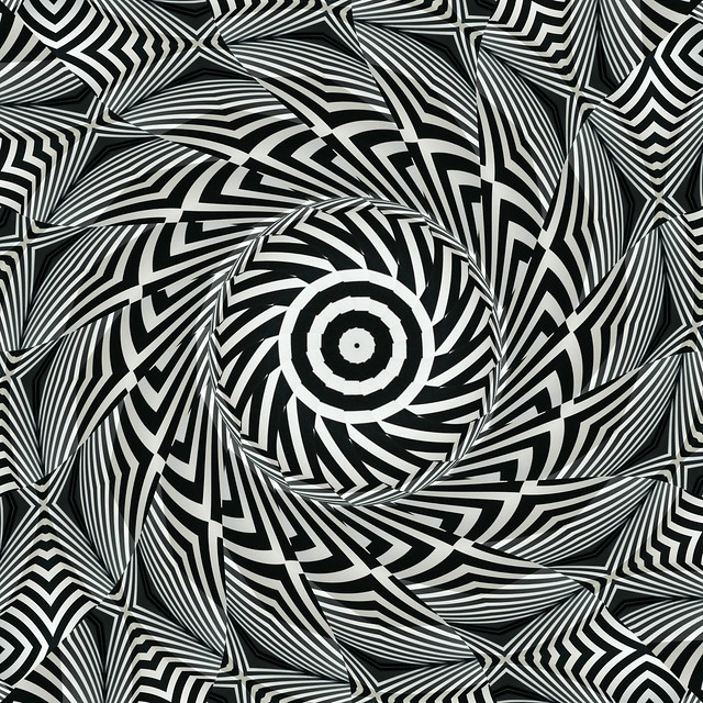 Black op art spiral