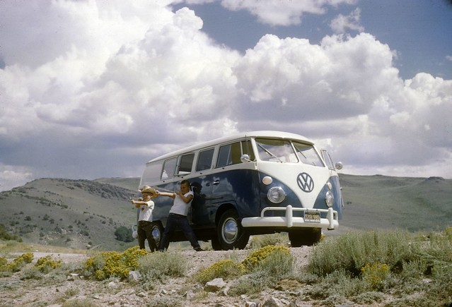 The first trip with my Dad's new 1966 VW bus My brother Kevin and I are