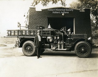 Fred Rose with fire truck undated 2