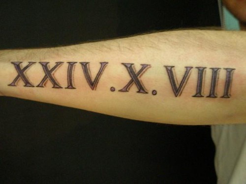 Roman numeral tattoo Done Heaven'n' Hell Tattoos Piercings in Falkirk