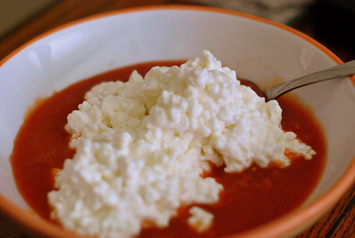 Cottage Cheese and Salsa is tasty