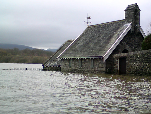 Flooded Lake House, Keswick, Cumbria, UK