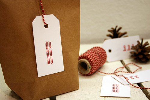 christmas tags and package