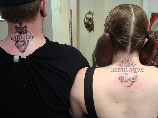 Our Montague and Capulet tattoos were done the week before our wedding last