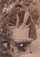 Emma washing in the 1930s