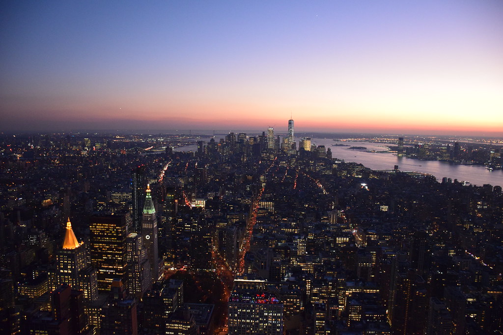 Anochecer en Nueva York desde el Empire State Building.