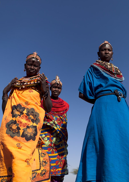 Samburu Women With Colourful Dresses Kenya The Samburu