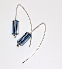 Cane Glass Wedge Earrings