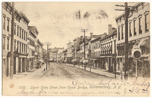 Old Vintage Postcard showing Lower State Street,Schenectady, New York 1905