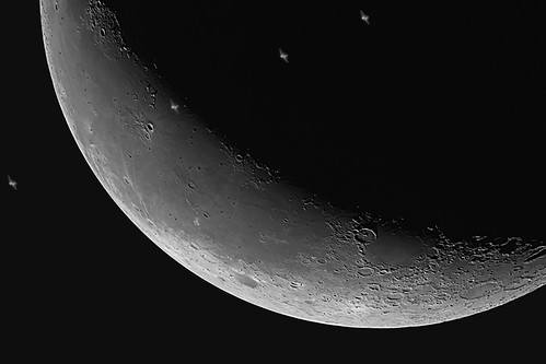 ISS transits the Moon