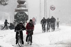 Traffic in Snowstorm - Cycling in Winter in Copenhagen