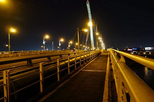 大直橋上的單車道尚稱寬敞，與汽機車之間完全隔絕。