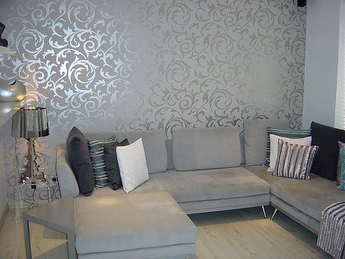 living room wallpaper on Elegant Grey Wallpaper Living Room   Flickr   Photo Sharing