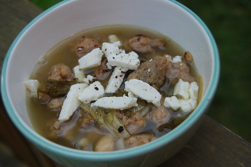 escarole, white bean, and sausage soup