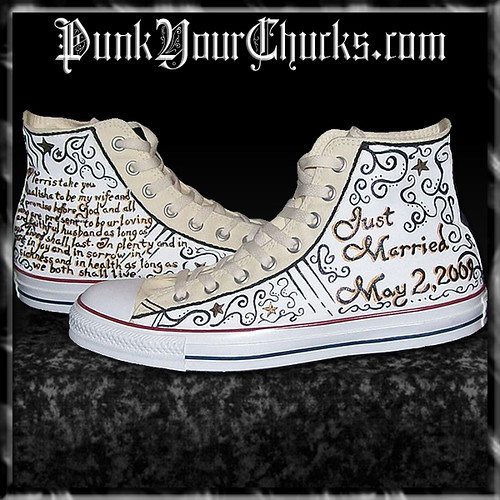 Hand Painted Custom Wedding Converse Chuck Taylors 