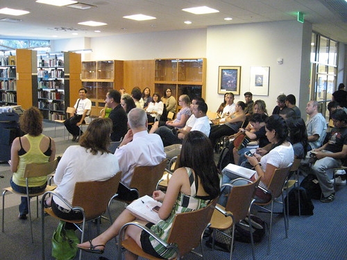 Audience at the Los Lupeños de San José exhibit. by San José Library