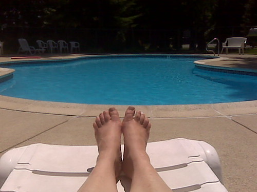 Toes at the pool
