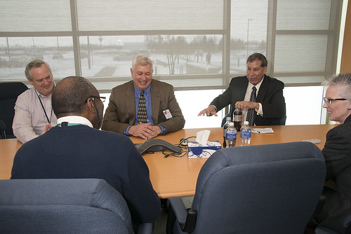 Under Secretary Avalos meets with Drs. Paul Hauer, Arthur Davis, and Elizabeth Lautner