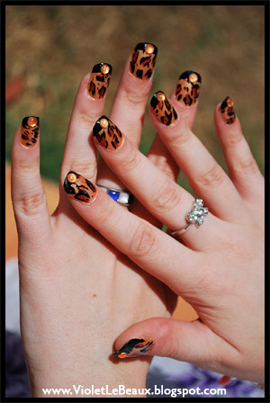This was a leopard print nail art design I did