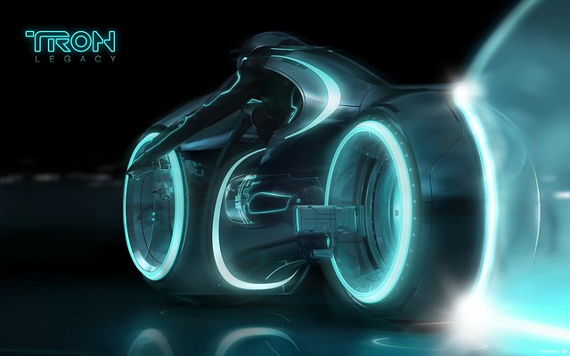 Tron Legacy Wallpaper 3D lightcycle render