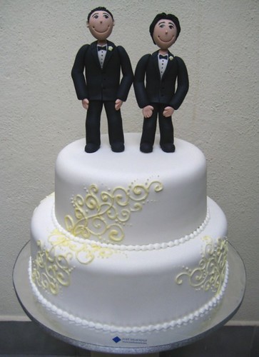 gay wedding cake two guys decided to celebrate their relationship by
