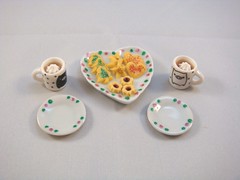 Dollhouse Miniature - Christmas Cookies Teatime Set