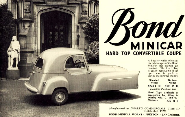 1957 Bond Minicar Mark D Other accessories in addition to the Hard Top