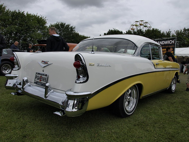 This very fine yellow and white 56 Bel Air was chosen as one of the 20 