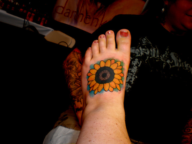 Sunflower Tattoo At Boston Tattoo Convention Boston Tattoo Convention