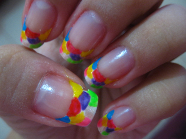 Colorful French Tip Nails - wide 8