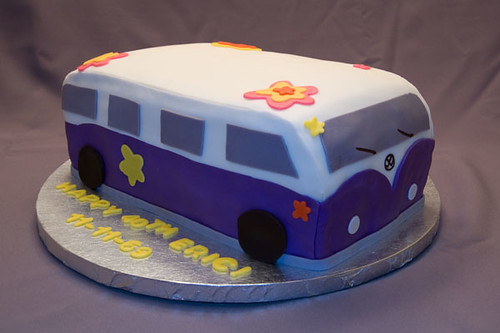 Chocolate cake decorated as a VW bus