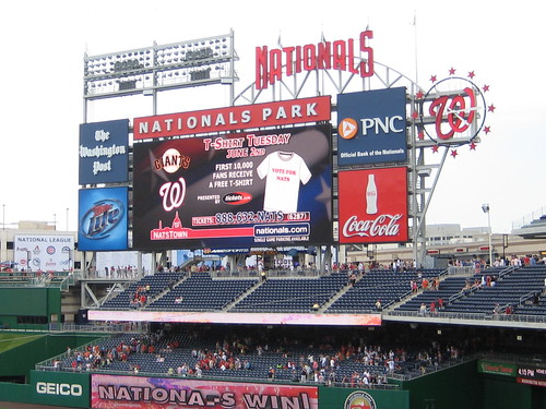 The In-Game Scoreboard at Nationals Park — Washington, DC, March 24, 2009