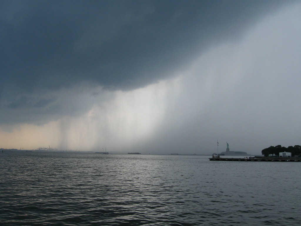 NY Harbor rainstorm