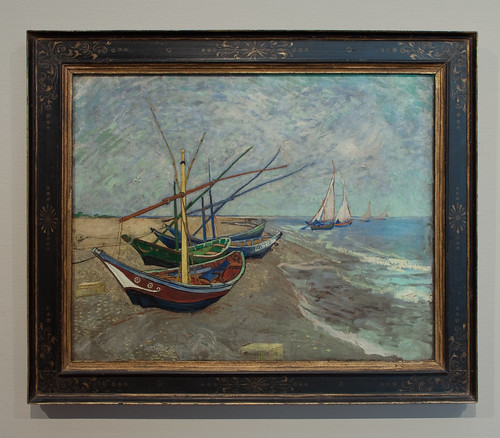 Vissersboten op het strand van Saintes-Maries-de-la-Mer, Vincent van Gogh (1888)