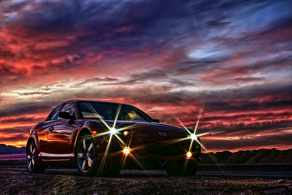 RX8 Sunset Headlights in HDR